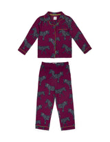 Chelsea Peers Kids' Purple Zebra Print Long Pyjama Set