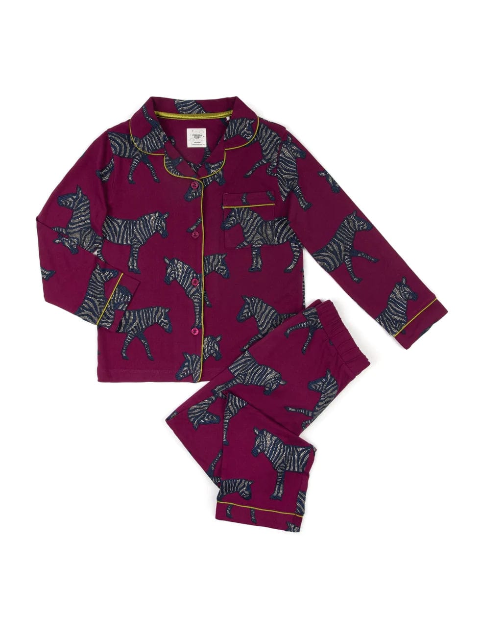 Chelsea Peers Kids' Purple Zebra Print Long Pyjama Set