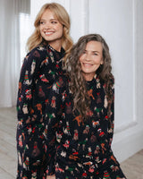 Chelsea Peers Long Pyjama Set in Dog Christmas Print