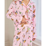 Chelsea Peers Martini Animals Print Long Pyjama Set