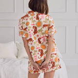 Chelsea Peers Organic Cotton Cheesecloth Siesta Tiger Print Short Button Up Pyjama Set