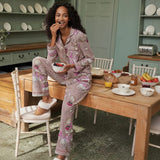 Chelsea Peers Organic Cotton Leopard After Party Print Long Pyjama Set