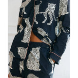 Chelsea Peers Organic Cotton Leopard Print Long Pyjama Set
