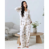 Chelsea Peers Organic Cotton Penguin Print Long Pyjama Set