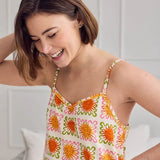 Chelsea Peers Organic Cotton Sunshine Tile Print Cami Short Pyjama Set