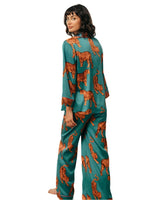 Chelsea Peers Satin Tiger Print Long Pyjama Set