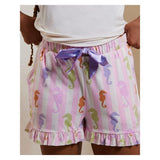 Chelsea Peers Seahorse Stripe Print Short Pyjama Set In Pink