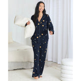 Chelsea Peers TENCEL™ Modal Celestial Zebra Long Pyjama Set In Navy