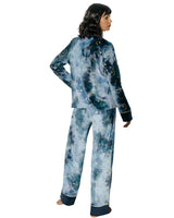 Chelsea Peers Tie Dye Gold Foil Moons & Stars Long Pyjama Set