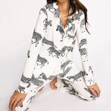 Chelsea Peers White Zebra Print Long Pyjama Set