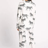 Chelsea Peers White Zebra Print Long Pyjama Set