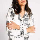 Chelsea Peers White Zebra Print Long Pyjama Set