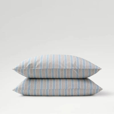 Christy Calder Stripe Standard Pillowcase Pair In Blue