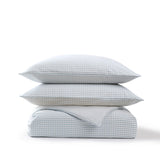 Christy Gingham Yarn Dye Duvet Set in Blue Double