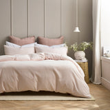 Christy Gingham Yarn Dye Duvet Set in Pink Double