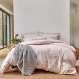 Christy Organic Double Duvet Cover Set In Powder Pink