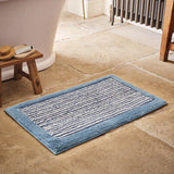 Christy Portobello Stripe Bath Mat in Chalk Blue