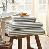 Christy Portobello Stripe Bath Towel In Sage