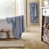 Christy Portobello Stripe Towel In Chalk Blue