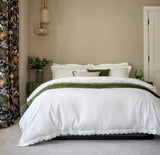 Christy Scallop Edge Single Duvet Set In Matcha