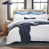 Christy Wave Embroidery Duvet Set in Blue Double