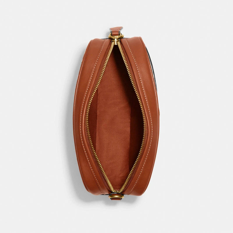 Coach Camera Bag In Signature Textile Jacquard Brass/Cocoa Burnished Amb