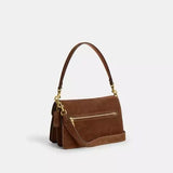 Coach Chain Suede Tabby Shoulder Bag In Warm Brown