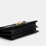 Coach Chain Tabby Shoulder Bag With Quilting In Brass/Black Glazed