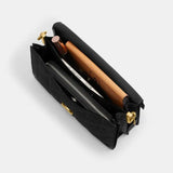 Coach Chain Tabby Shoulder Bag With Quilting In Brass/Black Glazed