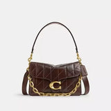 Coach Chain Tabby Shoulder Bag With Quilting In Brass Maple
