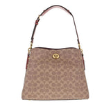 Coach Coated Canvas Signature Willow Shoulder Bag B4 In Tan Rust