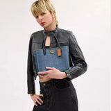 Coach Denim Willow Tote Bag 24 in Indigo