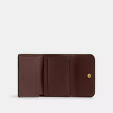 Coach Essential Card Holder Wallet In Signature Canvas in Brass/Maple