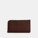 Coach New York Zip Card Case in Brass/Maple