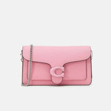 Coach Pebble Tabby Chain Clutch Bag Flower Pink