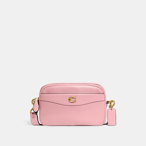 Coach Pebbled Leather Camera Bag Bubblegum