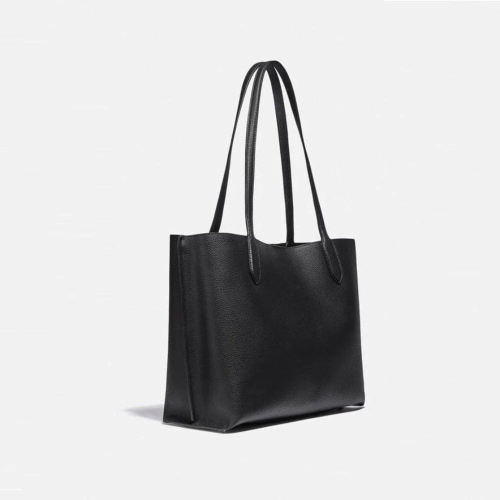 Coach Polished Pebble Leather Willow Tote Bag In Black