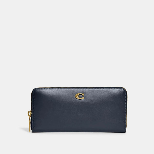 Coach Slim Accordion Zip Wallet Denim