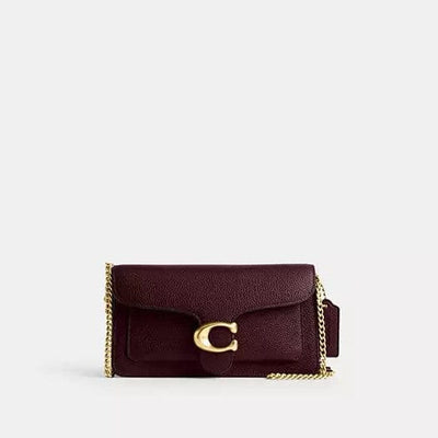 Coach Tabby Chain Clutch in Merlot