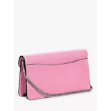 Coach Tabby Chain Leather Clutch Bag in Vivid Pink