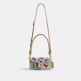 Coach Tabby Shoulder Bag 20 With Cherry Embroidery in Brass/Denim