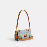 Coach Tabby Shoulder Bag 20 With Cherry Embroidery in Brass/Denim