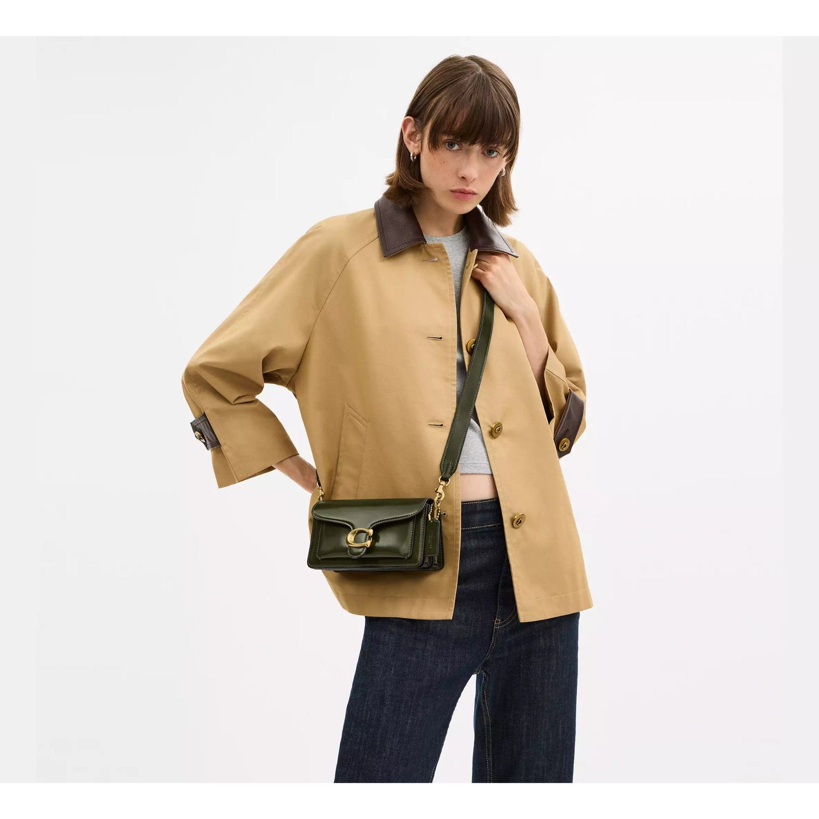 Coach Tabby Shoulder Bag In Brass/Olive