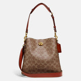 Coach Willow Bucket Bag In Signature Canvas Tan Rust