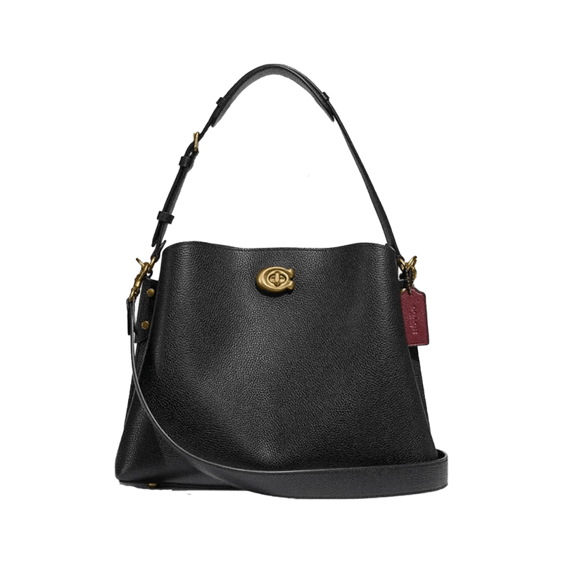 Black leather discount coach bag