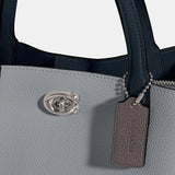 Coach Willow Tote 24 In Colorblock in Grey Blue