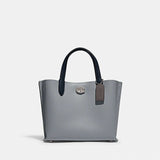 Coach Willow Tote 24 In Colorblock in Grey Blue