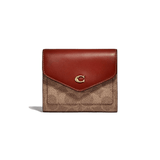 Coach Wyn Small Wallet In Colorblock Signature Canvas B4/Tan Rust