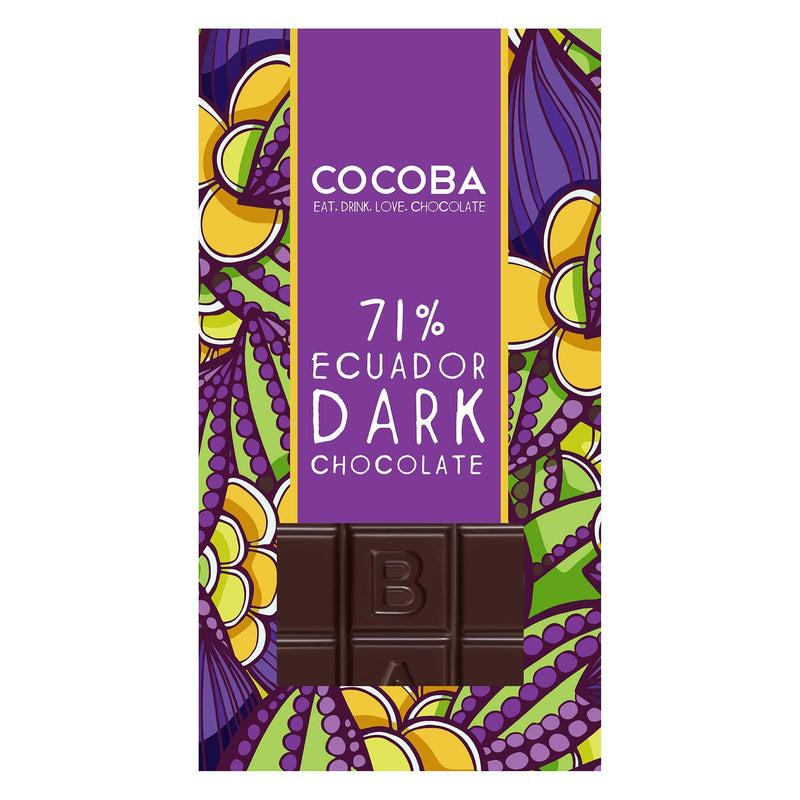 Cocoba 71% Ecuador Dark Chocolate Bar 100g