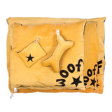 Creature Clothes Woof Velvet Medium Dog Bed In Mustard